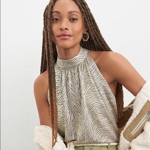 Anthropologie Halter Neck Blouse